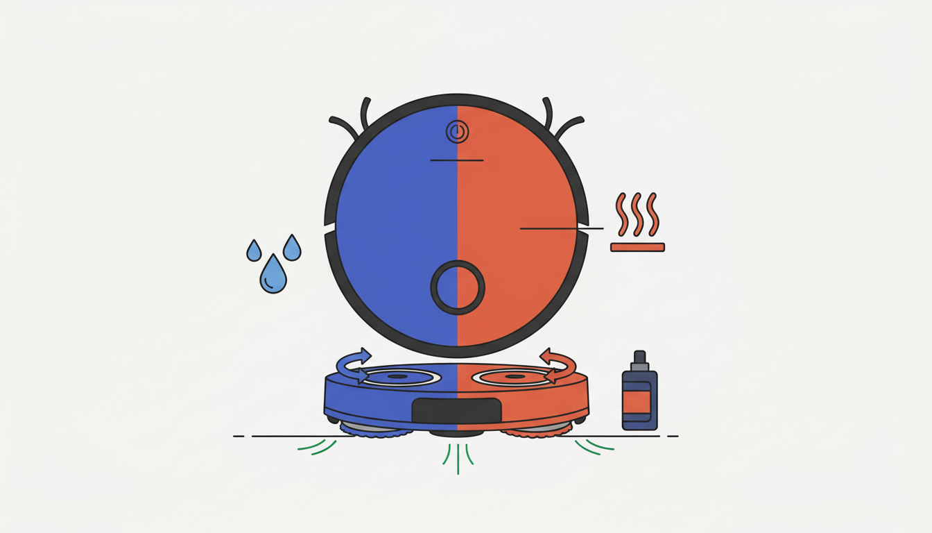 Lavaggio pavimenti col robot: acqua fredda, calda, detergente — cosa cambia